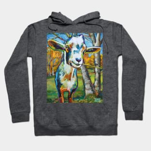 Farm Goat and Tree Impressionist Painting Hoodie